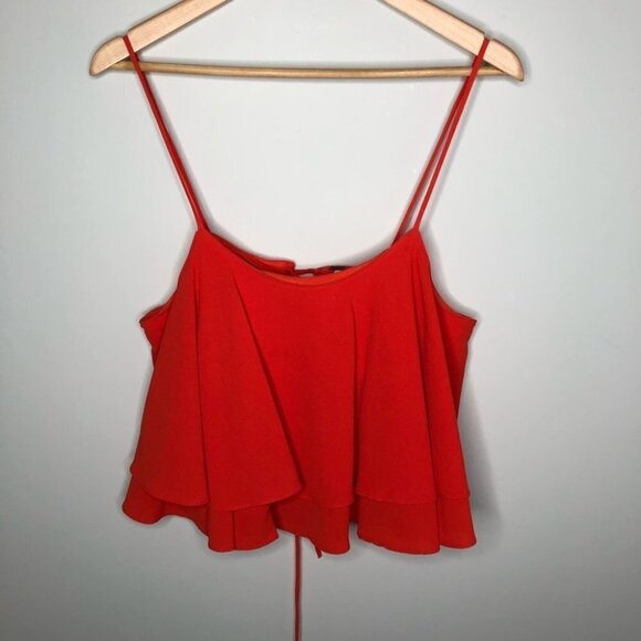 FREE People Tropical Wave Crop Top in Saturated Orange Size Small - Picture 3 of 10